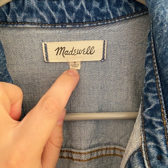 𝅺MADEWELL Denim Waisted Shirtdress size 8 - Picture 3 of 3